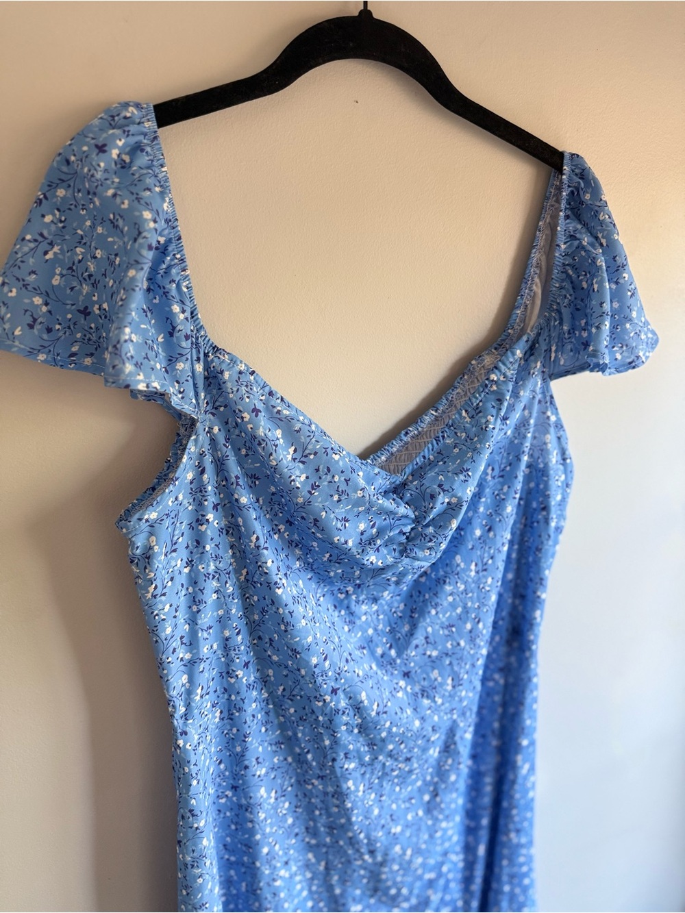 Cider Light Blue Floral Midi Dress